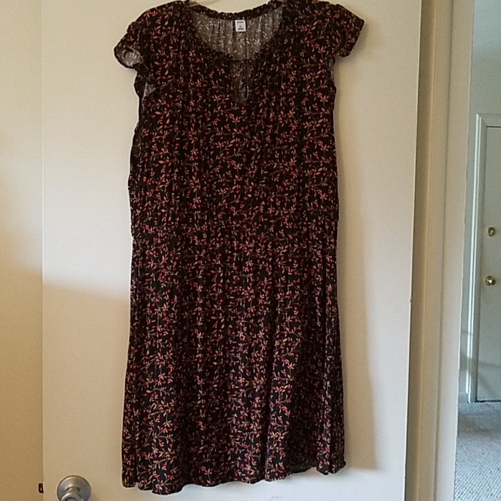 Black dress with flowers